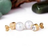 Crystal Zircon Earring Gold-Color Pearl Wedding Earrings