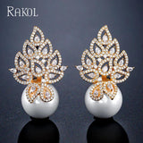 Zircon Flower Stud Earrings Wedding Jewelry