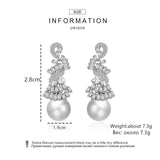 Zircon Flower Stud Earrings Wedding Jewelry