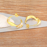 Nidin Hot Gold/Silver Pearl Hoop Earrings for Women Jewelry