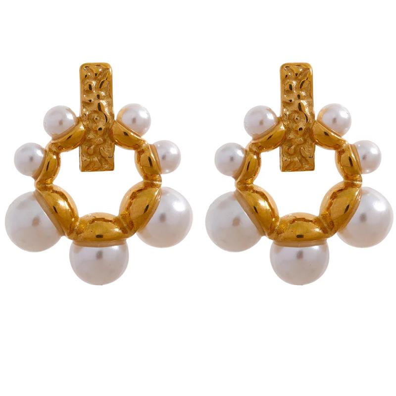 Vintage Geometric Stainless Steel Earrings Stylish Jewelry Gift
