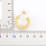 Natural Freshwater Pearls Hoop Earrings C Shape Statement Ear Jewelry