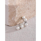 Unique Pearl Stainless Steel Stud Earrings for Women
