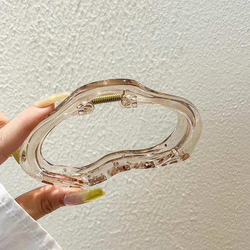 Large Grab Hair Clips for Women, Transparent Back Shark Cawl Clips