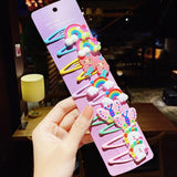 10PCS Girls Cartoon Unicorn Hairpins Kids Hair Clips Barrettes Headband