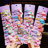 10PCS Girls Cartoon Unicorn Hairpins Kids Hair Clips Barrettes Headband