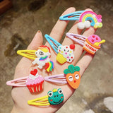 10PCS Girls Cartoon Unicorn Hairpins Kids Hair Clips Barrettes Headband