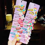 10PCS Girls Cartoon Unicorn Hairpins Kids Hair Clips Barrettes Headband