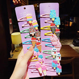10PCS Girls Cartoon Unicorn Hairpins Kids Hair Clips Barrettes Headband