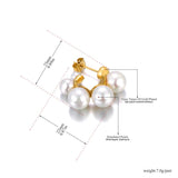 18k Stainless Steel Simulated Pearl Earrings Romantic Wedding Jewelry