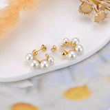 18k Stainless Steel Simulated Pearl Earrings Romantic Wedding Jewelry