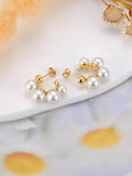 18k Stainless Steel Simulated Pearl Earrings Romantic Wedding Jewelry