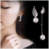 Korea Round Pearl Stud Earrings with Zirconia Women Wedding Earings Studs