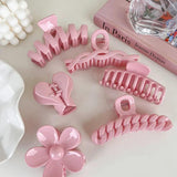 Sweet Pink Acrylic Hair Claw Barrette Crab Hair Clips