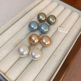 Vintage Silver Needle Pearl Stud Earrings for Women