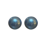 Vintage Silver Needle Pearl Stud Earrings for Women