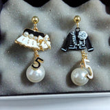 Golden Pearl Earring For Women Cap Jewelry
