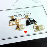 Golden Pearl Earring For Women Cap Jewelry