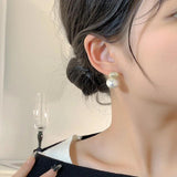 French Classic High Pearl Bean Earrings Women's Gift Banquet Jewelry Earrings