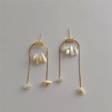 Baroque Pearl Pendant Earrings European American Style