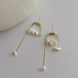 Baroque Pearl Pendant Earrings European American Style