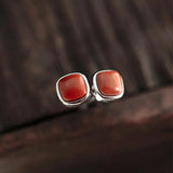Square Cross Flower Stud Earrings Pearl Bowknot Retro Jewelry Girls