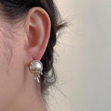 Metal Pearl Earrings for Women Crystal Daily Jewelry Gift