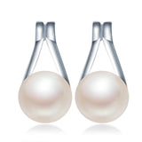100% Natural Freshwater Pearl Stud Earrings 925 Sterling Silver Jewelry