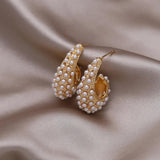 Korea 14K Plated Drop Pearl Earrings for Women
