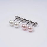 G23 Titanium Pearl Stud Earrings for Women
