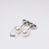 G23 Titanium Pearl Stud Earrings for Women