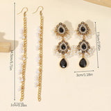 Boho Water Drop Long Earrings Indian Headdress Crystal Pearl Tassel Jewelry