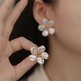 Baroque Pearl Flower Stud Earrings Jewelry