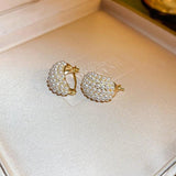 Classic Pearl Stud Earrings for Women U-shaped Ear Buckle Jewelry