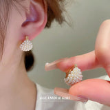 Classic Pearl Stud Earrings for Women U-shaped Ear Buckle Jewelry