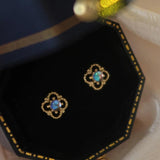 Zircon Heart Stud Earring Flower Pearl Girl Party Jewelry