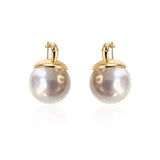 Silver Ball Simulated Pearl Earrings For Women Girl Party Wedding Gift