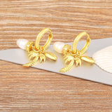 Nidin Pearl Moon Sweet Charms Drop Earrings for Women Wedding Party
