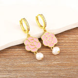 Nidin Pearl Moon Sweet Charms Drop Earrings for Women Wedding Party