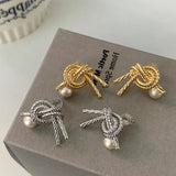 Metal Pearl Earrings European American Style Personality Stud Earrings