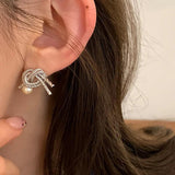 Metal Pearl Earrings European American Style Personality Stud Earrings