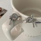 Metal Pearl Earrings European American Style Personality Stud Earrings