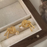 Metal Pearl Earrings European American Style Personality Stud Earrings