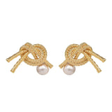 Metal Pearl Earrings European American Style Personality Stud Earrings
