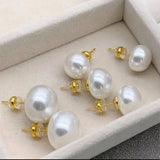 Kshmir 12/14/16MM Pearl Earrings for Women Vintage Jewelry