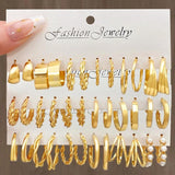Vintage Geometric Twisted Hoop Earrings for Women