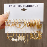 Vintage Geometric Twisted Hoop Earrings for Women