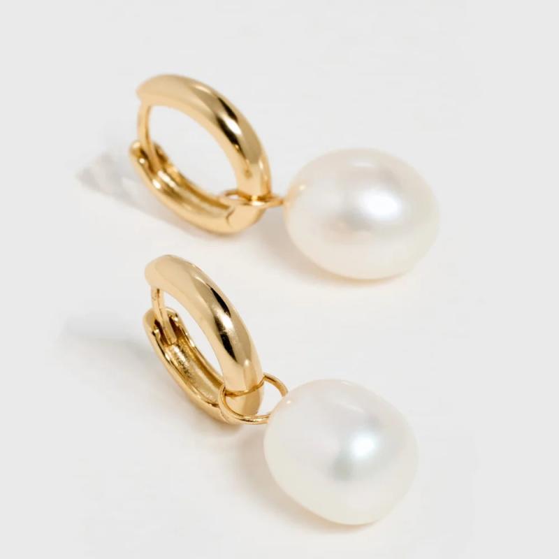 Freshwater Pearl Hoop Earrings for Women