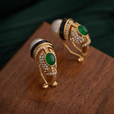 Vintage Geometric Earrings 925 Silver Glass Pearl for Women