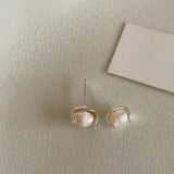 Bilandi 925 Silver Metal Pearl Stud Earrings for Women Gift